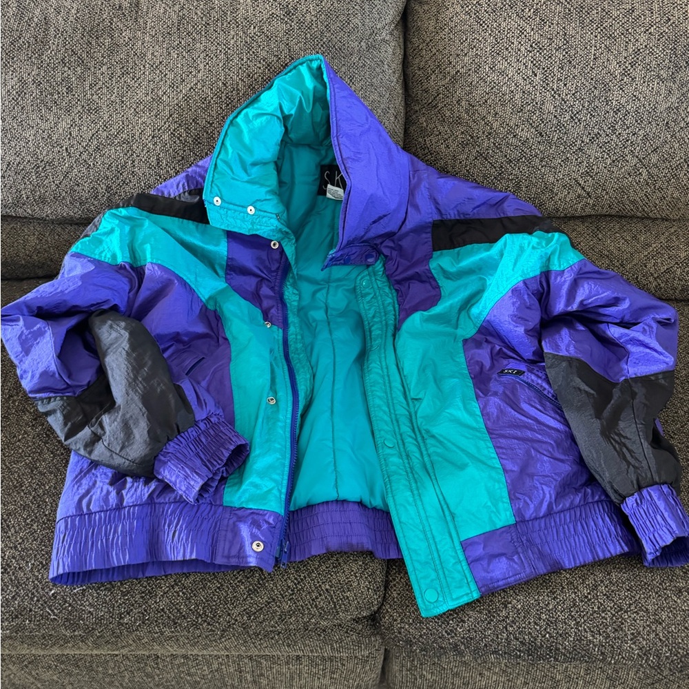 Teal & Purple Men’s Puffer Jacket